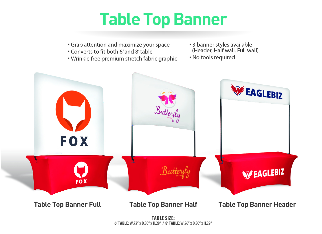 Table Top Banner- Double Sided - Best Tradeshow Display